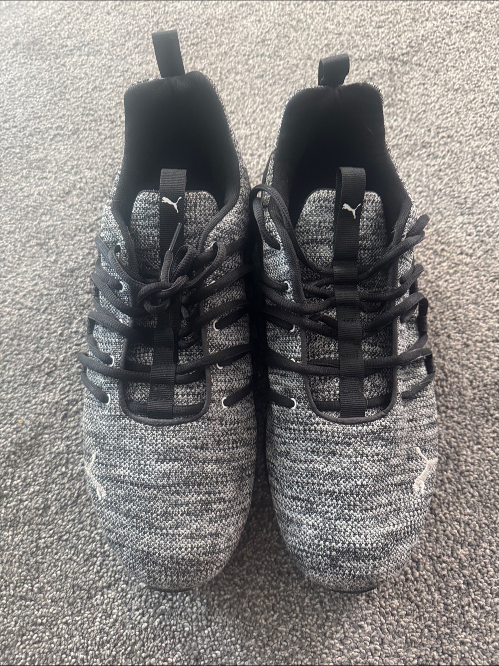Puma Men's Black and Gray Knit Sneakers